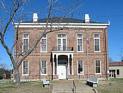 The Leon County Courthouse in Centerville was originally built of slate brick in 1887. Two previous structures have occupied the current site.