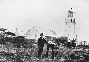 Lighthouse keeper, M. J. Rooksley at Bustard Head, Queensland, 1902