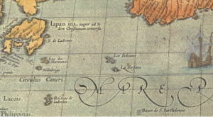Los Bolcanes and La Farfana, on Abraham Ortelius, Maris Pacifici, 1589