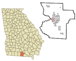 Location in Lowndes County and the state of Georgia
