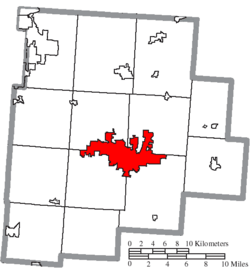 Location of Lancaster in Fairfield County