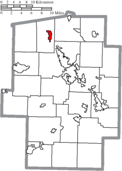 Location of Strasburg in Tuscarawas County