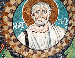 Matthew the Apostle. Detail of the mosaic in the Basilica of San Vitale. Ravena, Italy