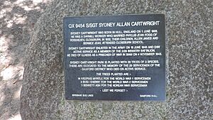 Memorial to soldier Sydney Allan Cartwright in Sydney Cartwright Park, Closeburn, 2020 01