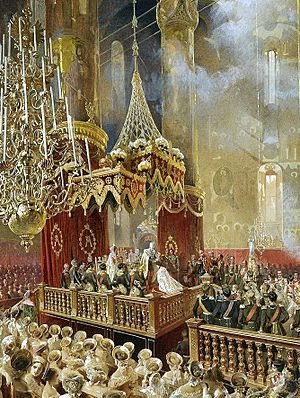 Mihály Zichy - Coronation of Alexander II (1857, Hermitage) detail 01