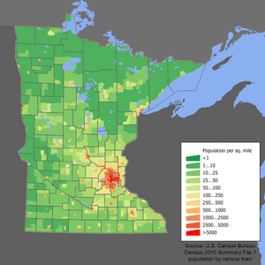 Minnesota population map