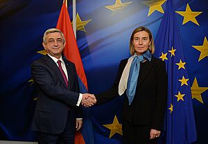 Mogherini and Sargsyan greeting February 2017