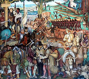 Murales Rivera - Ausbeutung durch die Spanier 1 perspective