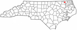 Location of Gatesville, North Carolina