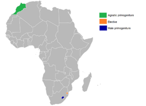 Order of succession (Primogeniture) in African monarchies