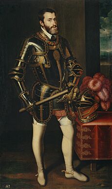 Pantoja de la Cruz after Titian - Charles V in Armour