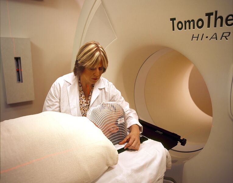 Patient prepared for radiation therapy