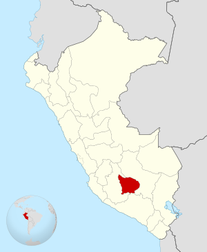 Location of the Apurímac region in Peru