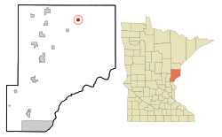 Location of the city of Kerrickwithin Pine County, Minnesota