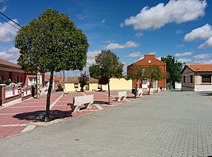 Plaza in Velascálvaro (Valladolid, España).