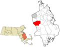 Plymouth County Massachusetts incorporated and unincorporated areas Bridgewater highlighted