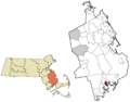Plymouth County Massachusetts incorporated and unincorporated areas Weweantic highlighted