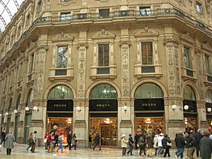 Prada boutique at the Galleria Vittorio Emanuele II in Milan, Italy