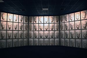 Puzzling World wall of faces