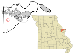Location of New Melle, Missouri