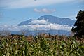 Telephoto shot of Volcan Baru as seen from Estero Rico on the Pacific Coast
