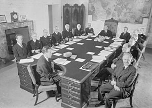 The Board of Admiralty Meets. 16 July 1943, Admiralty. the Governing Authority of the British Navy Met in the Historic Board Room at the Admiralty. A18155