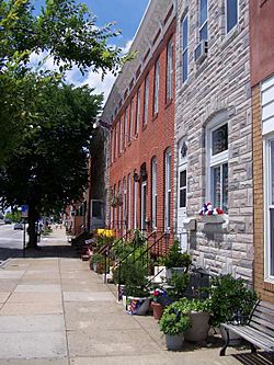 Traditional rowhouses on East Fort Avenue in Locust Point