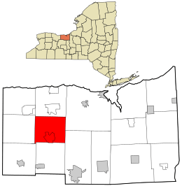 Location in Wayne County and the state of New York.