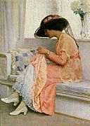 William Henry Margetson A stitch in time 1915