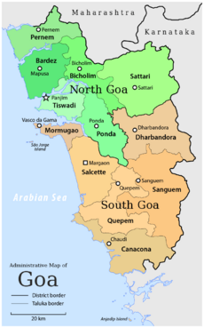 Administrative map of Goa