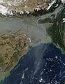 Aerosol pollution over Northern India, Bangladesh, and Bay of Bengal