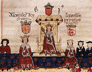 Alexander III,Llywelyn ab Gruffydd with Edward I