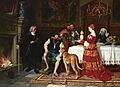 Anton Fugger burning the debenture bonds of Charles V in 1535 by Carl Ludwig Friedrich Becker