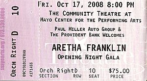 Aretha Franklin Ticket - Morristown, 10-17-08