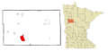 Becker County Minnesota Incorporated and Unincorporated areas Detroit Lakes Highlighted