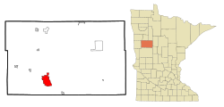 Location of Detroit Lakeswithin Becker Countyin the state of Minnesota