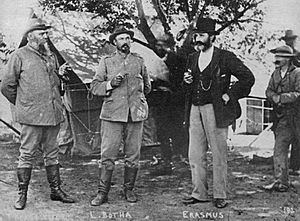Boer generals Lucas Meijer, Louis Botha and Daniel Erasmus, before 1903