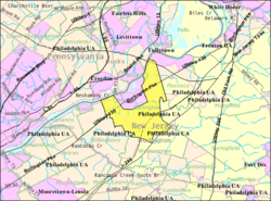 Census Bureau map of Burlington Township, New Jersey