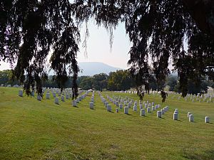 Chattanooga Cemetery with Lookout Mountain