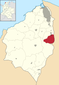 Location of the municipality and town of Palmar de Varela in the Department of Atlántico.