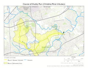 Course of Muddy Run (Christina River tributary)