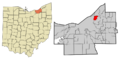 Cuyahoga County Ohio incorporated and unincorporated areas East Cleveland highlighted