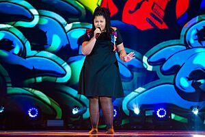 Destiny Chukunyere at stage of JESC 2015 (2)