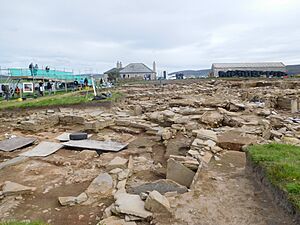 Dig at the Ness of Brodgar in August 2018 c