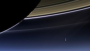 Earth-Moon system as seen from Saturn (PIA17171)