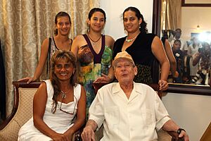 France-Albert René with his wife and children, June 2014