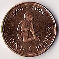 Gibraltar Tercentenary 1p coin