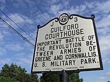Guilford Courthouse Historical Marker Greensboro North Carolina