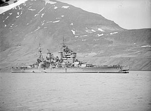 HMS King George V after collision