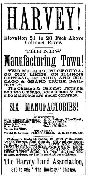 Harvey land for sale November 8, 1890 p. 10